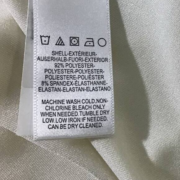 DRESS THE POPULATION SZ L white pearl vneck belted gathered maxi dress NWT B171 - Picture 6 of 6